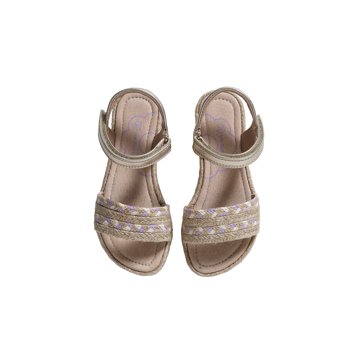 Sandales scratchées collection maternelle beige imprimé, VERTBAUDET