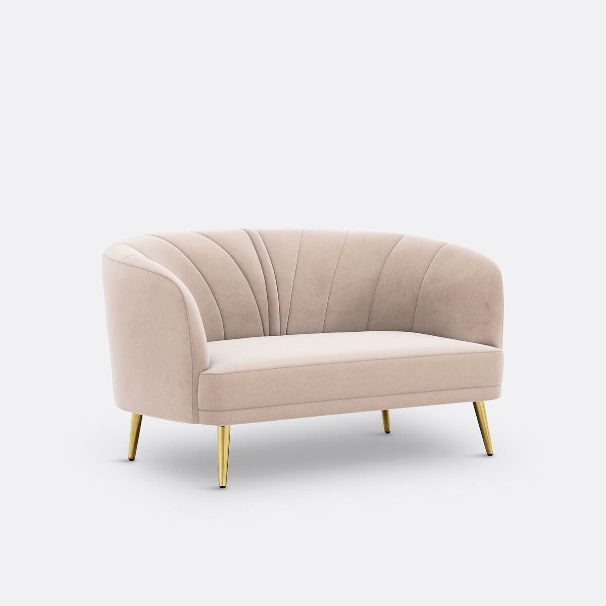 Sofa Leone, 2/3-Sitzer, Samt pastellrosa, LA REDOUTE INTERIEURS