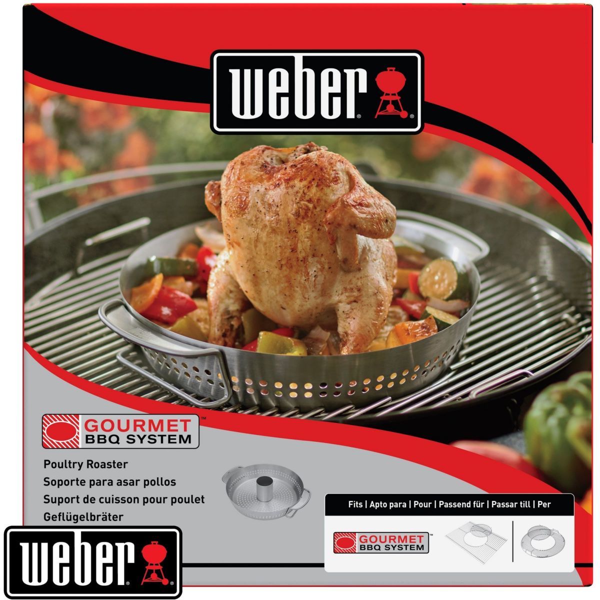 Support barbecue pour poulet Gourmet BBQ System argent, WEBER