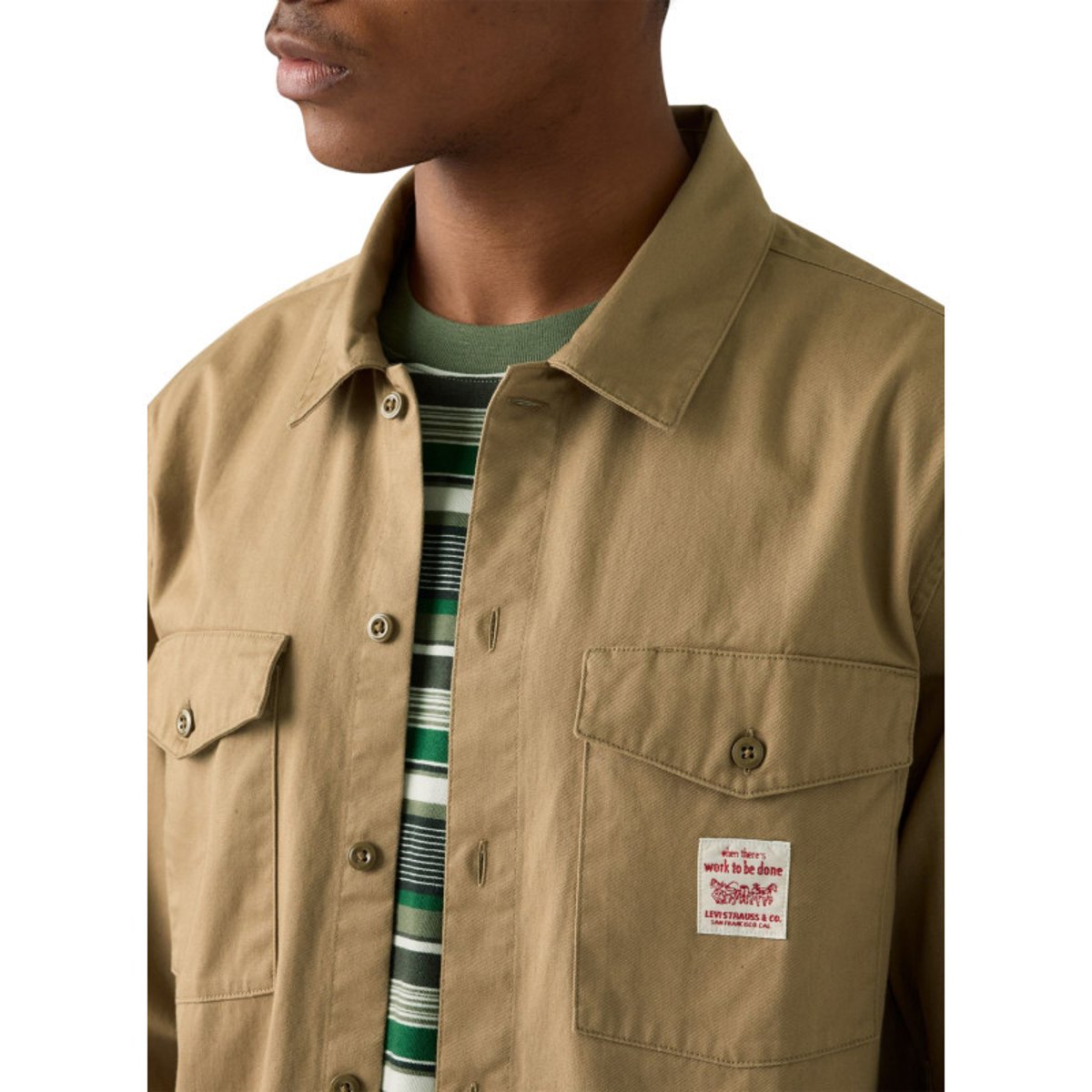 Chemise en coton beige unie avec un col chemise et fermeture par boutons beige, LEVI'S