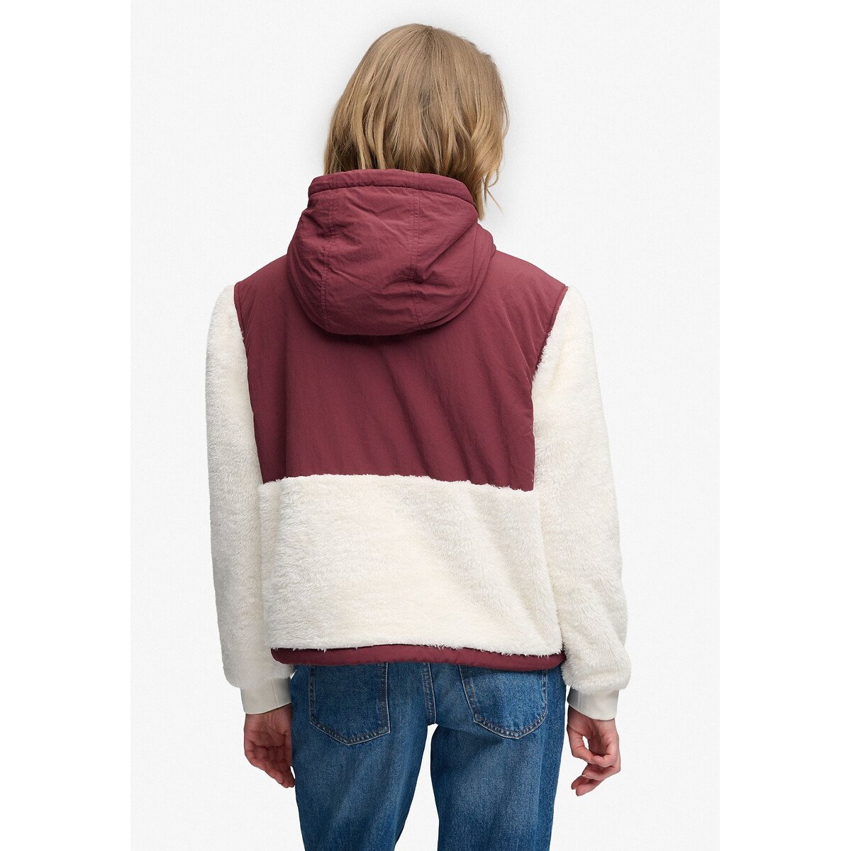 Super Soft Hybrid Full Zip Jacket ecru/marine, SUPERDRY