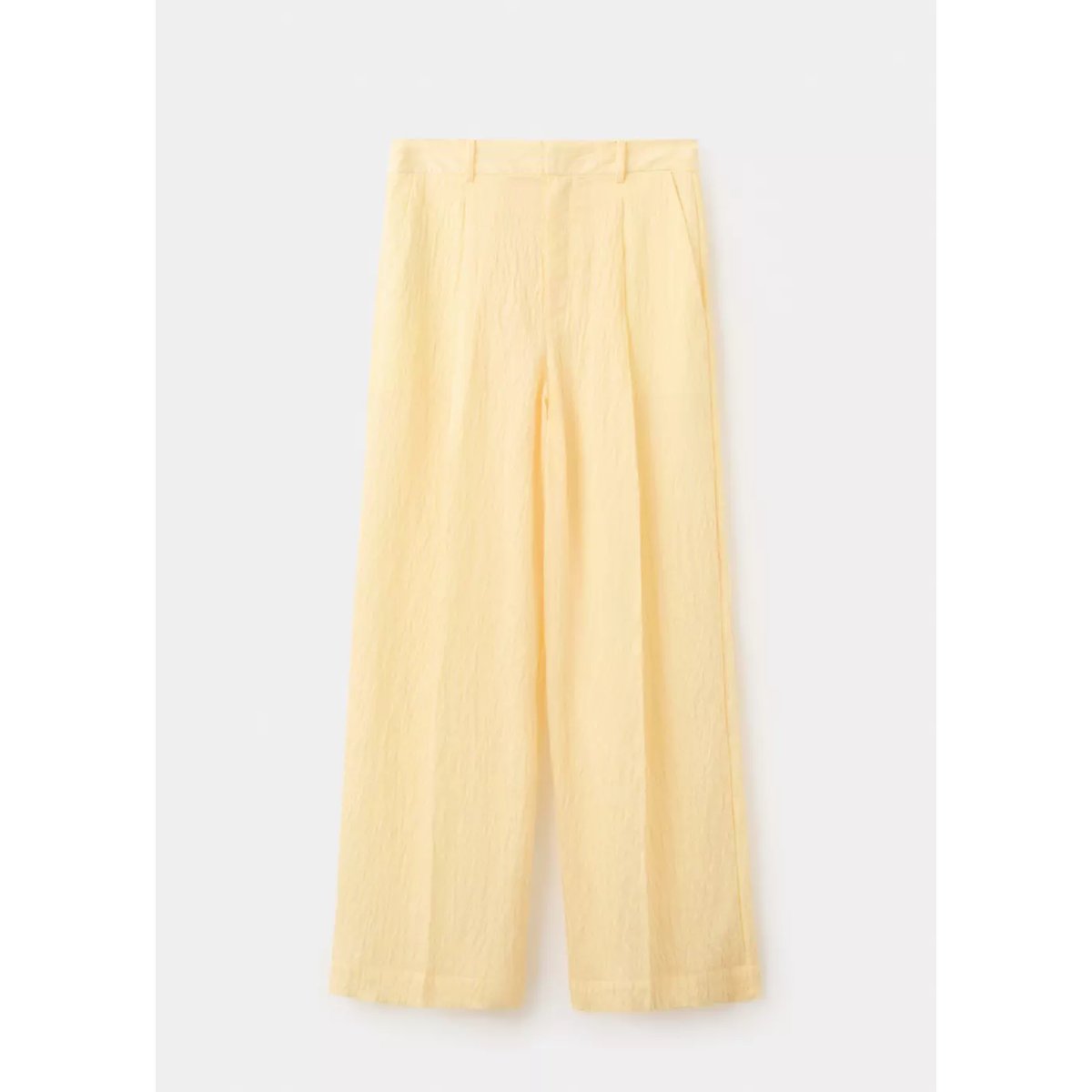 Pantalon Lyocell rayures jaune pastel, MANGO