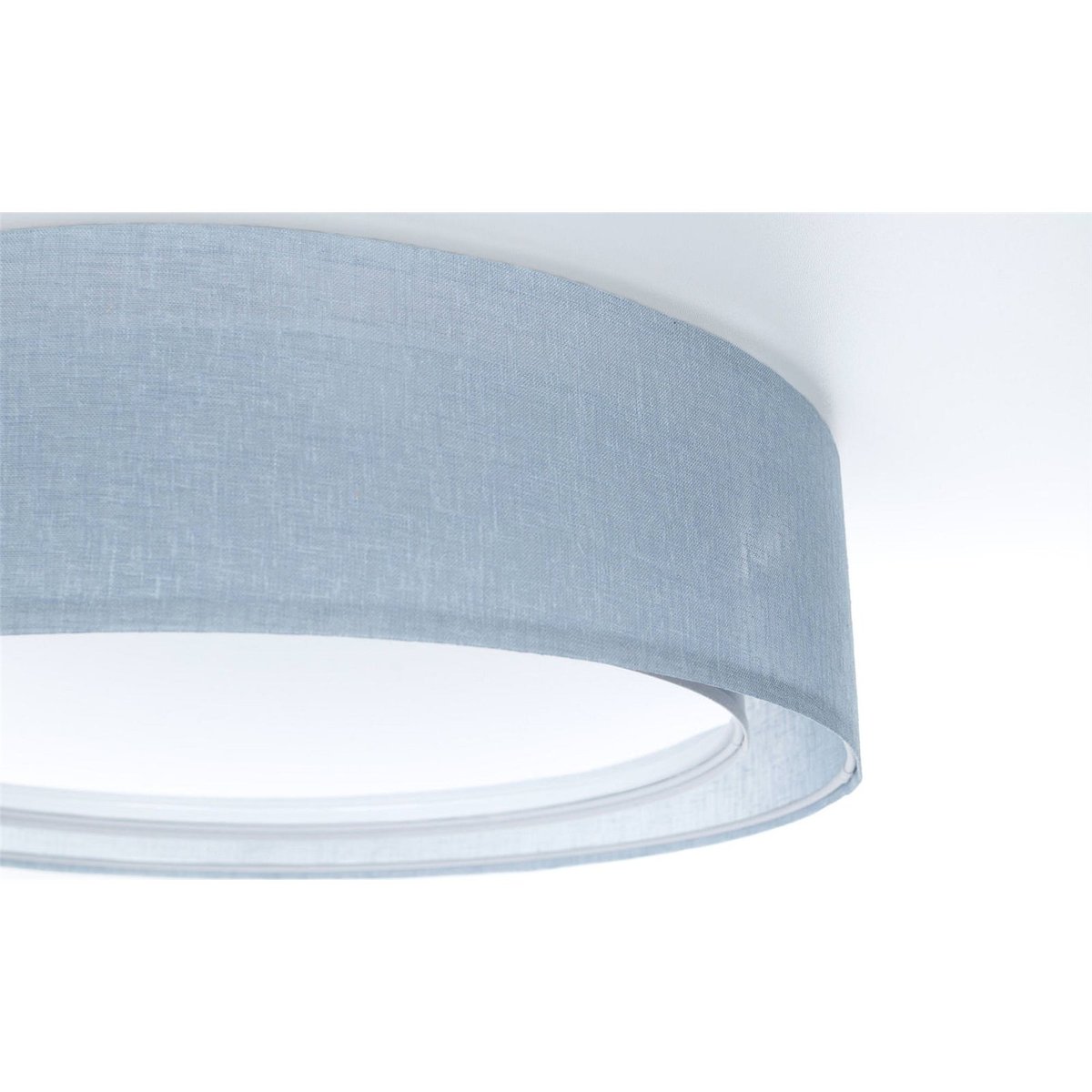 Plafonnier double rond en tissu Puro bleu tissu semi-transparent, BPS KONCEPT