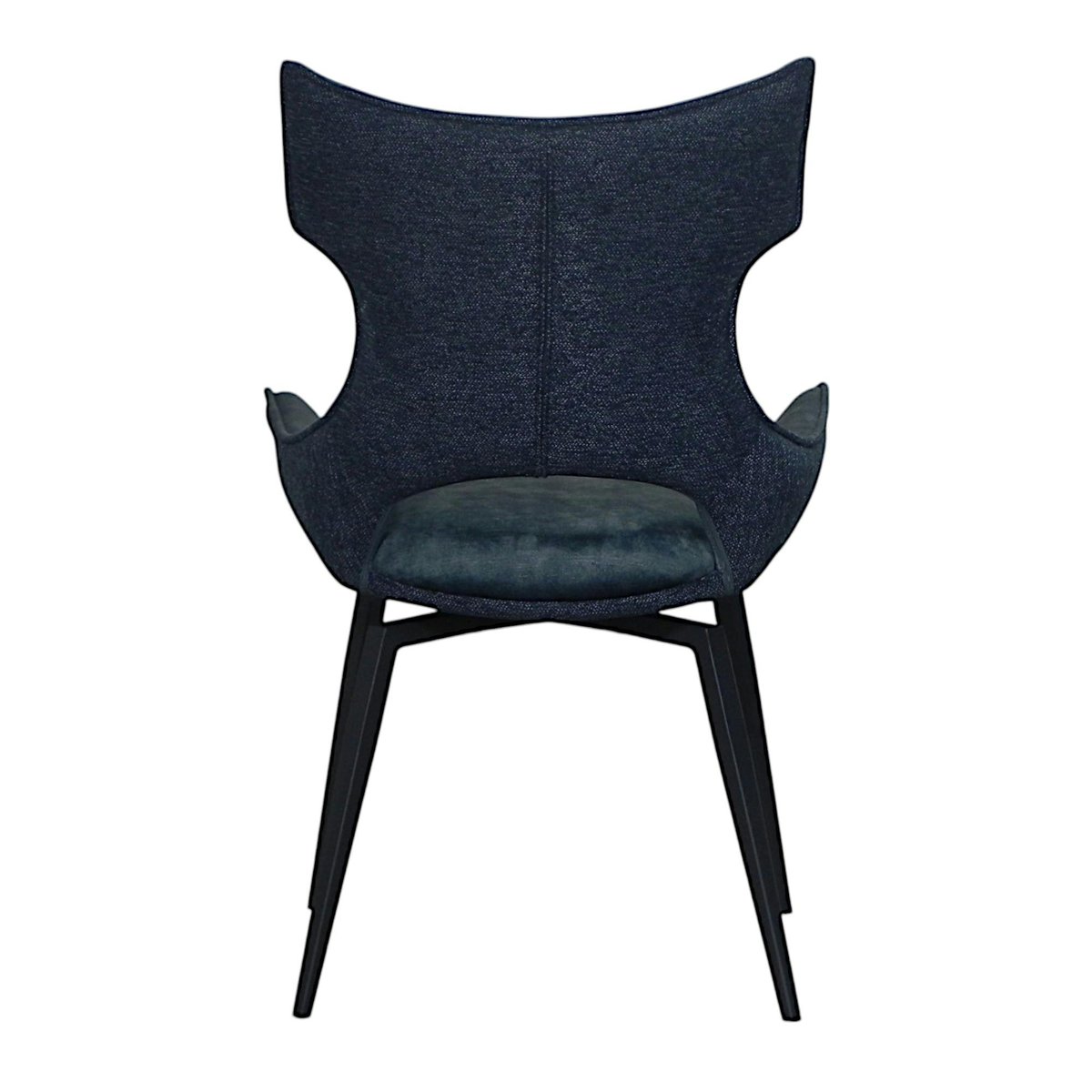 Chaise pivotante bleue bi-matière, dossier en T (lot de 2) LOMBARDIE bleu, PIER IMPORT