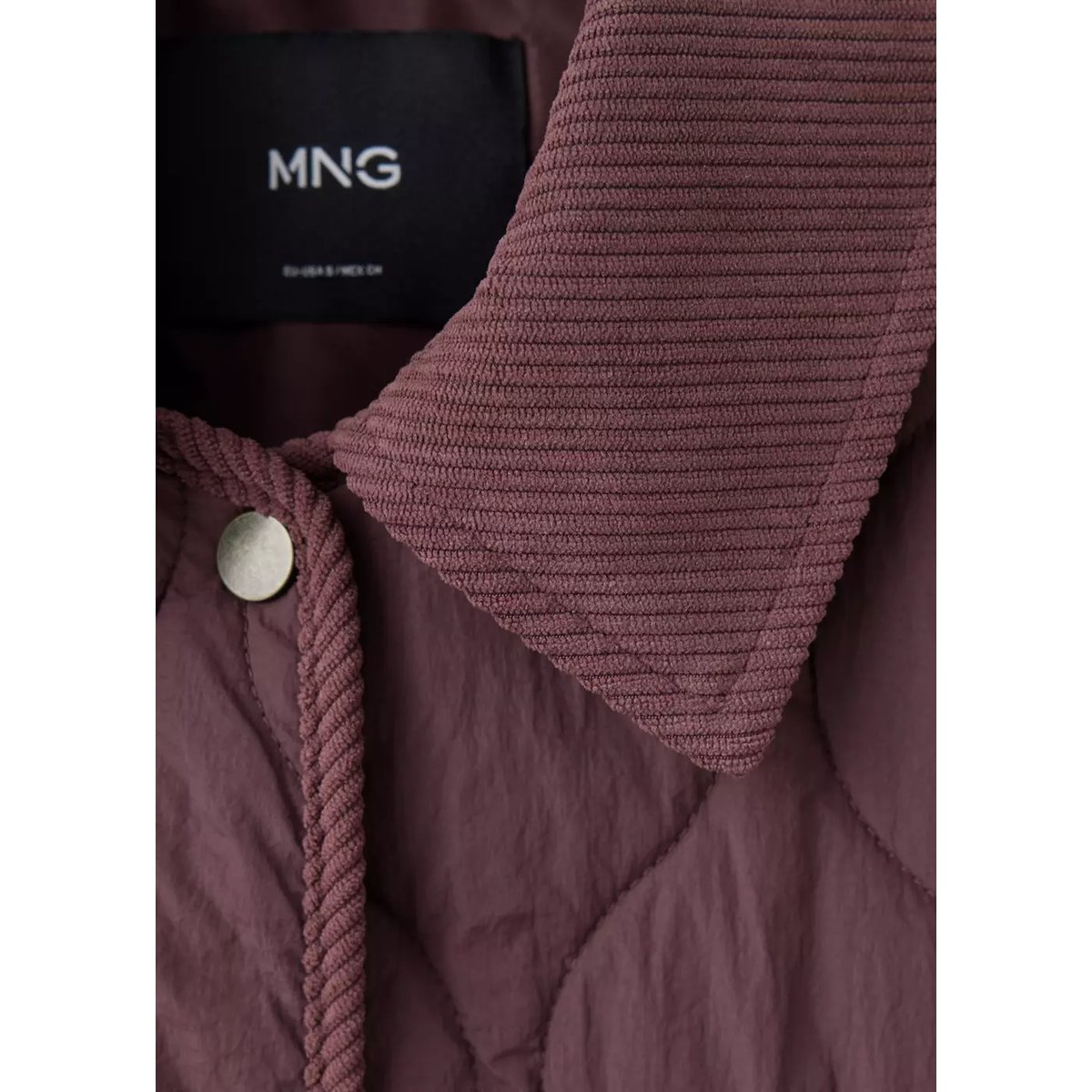 Veste matelassée détails velours côtelé violet clair/pastel, MANGO TEEN