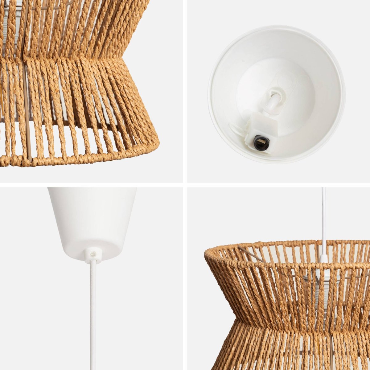 Suspension intérieur imitation rotin Ø35cm MAUD naturel, SWEEEK