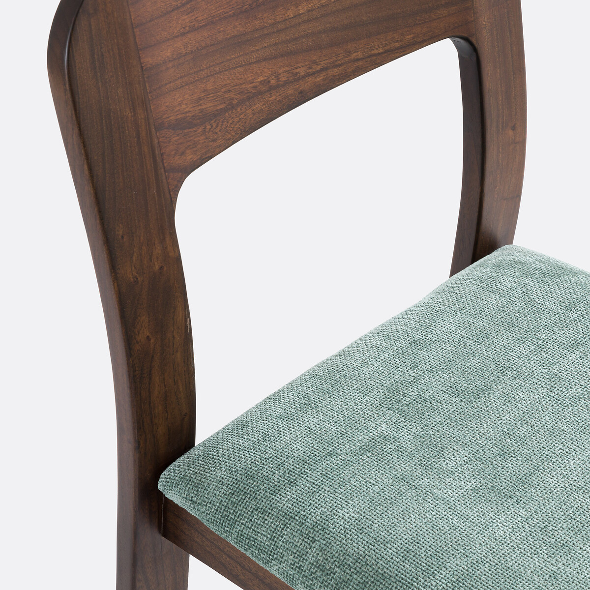 Set van 2 massief olm gestoffeerde stoelen Talet getint notenhout/blauw, LA REDOUTE INTERIEURS