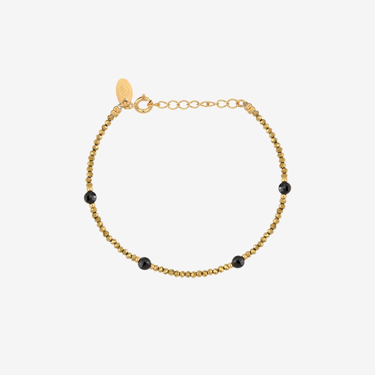 Bracelet indie amante hematite gold/onyx brun, CAROLINE NAJMAN