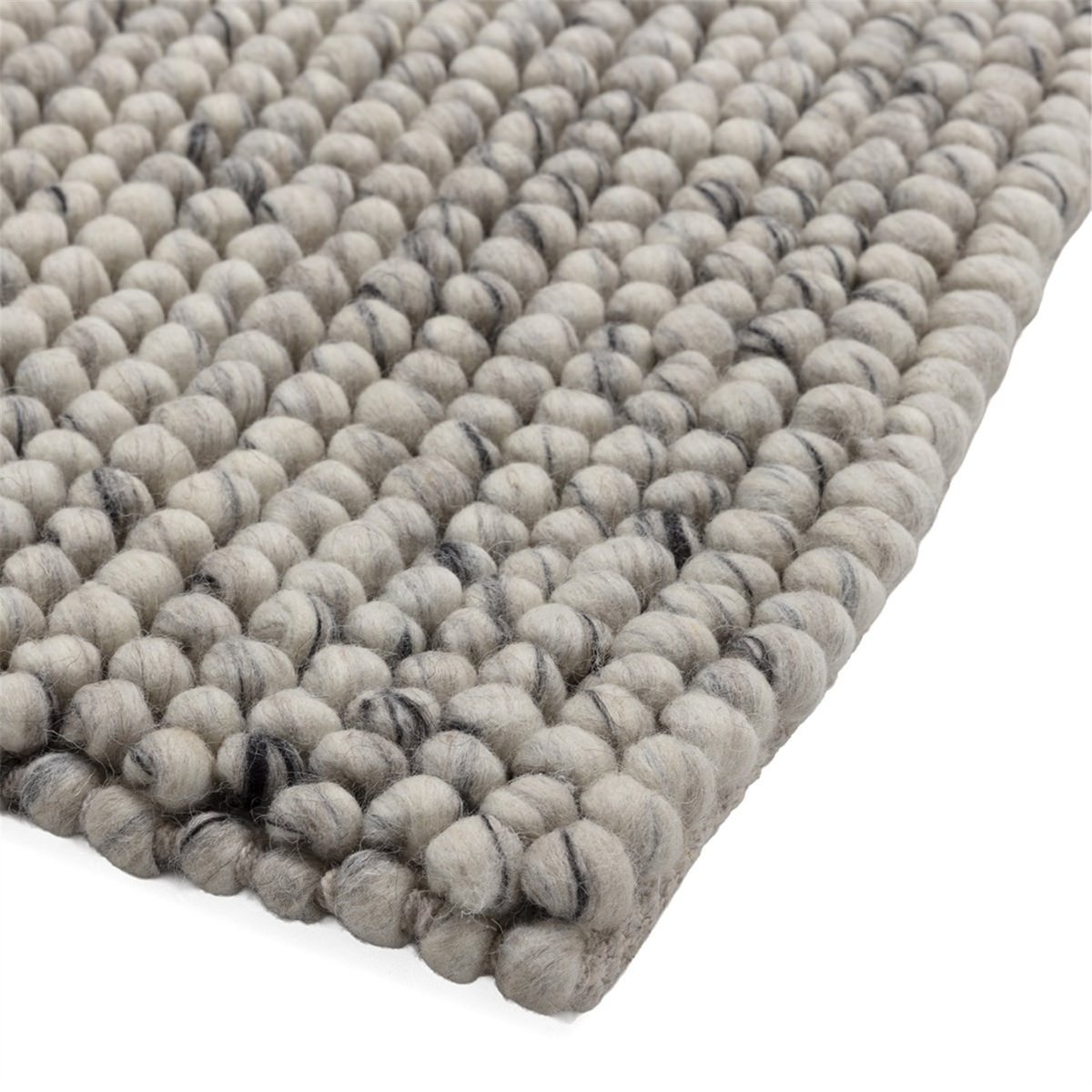 Tapis en laine tricotée main gris, RECOLLECTION