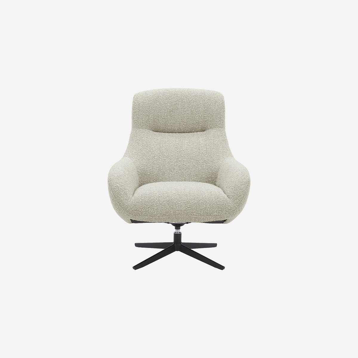 Fauteuil droit polyester MAEVE crème, HABITAT