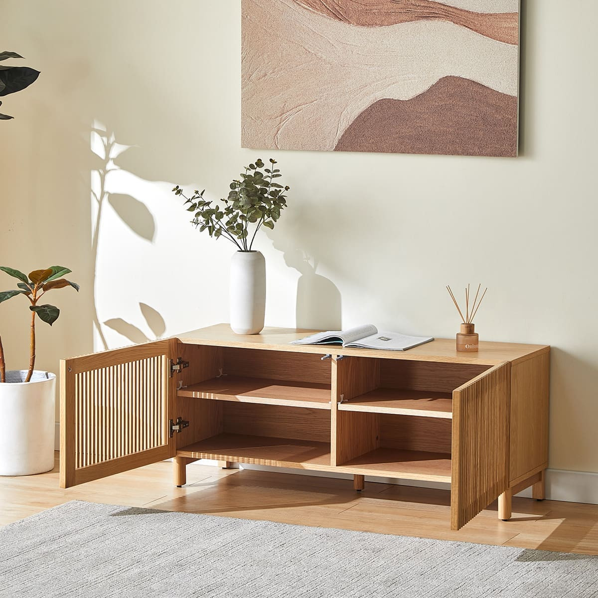Buffet 2 portes bois/frêne - UMEA naturel, HOMIFAB