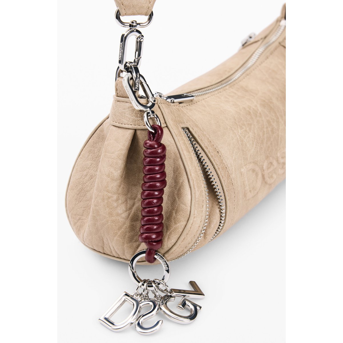 Sac moyen effet cuir beige, DESIGUAL