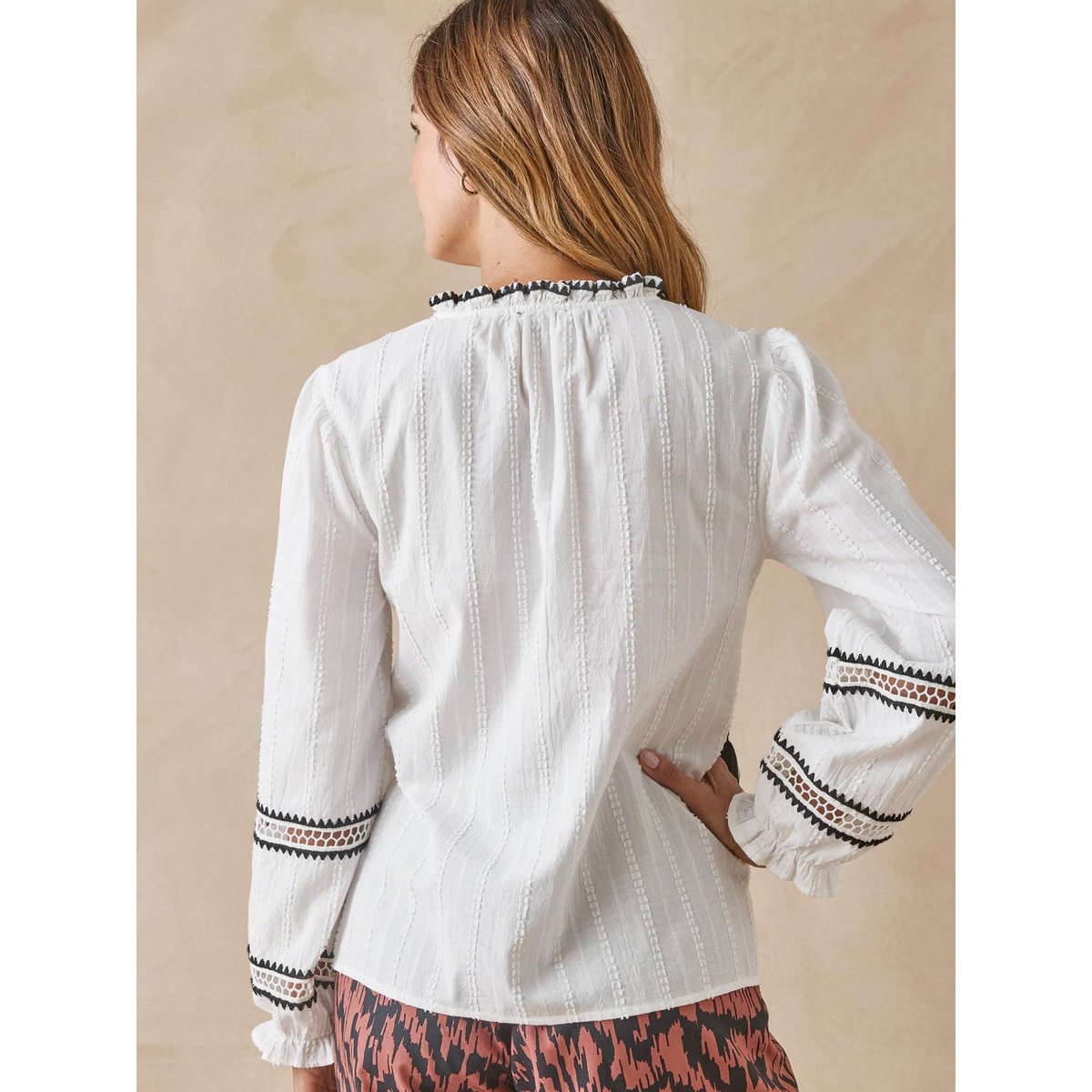 Blouse avec plis ecru, DAXON