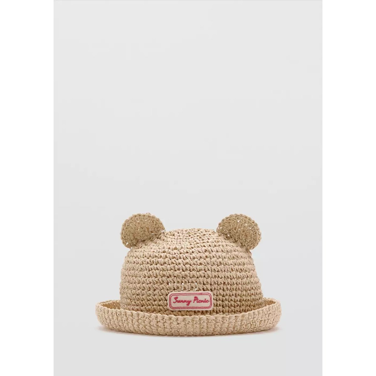 Chapeau oreilles fibres naturelles sable, MANGO BABY