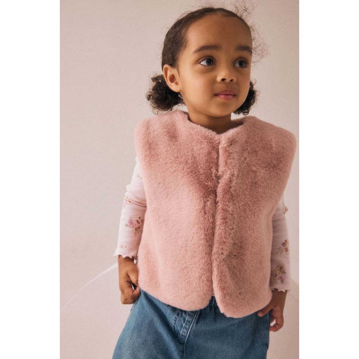 Veste sans manches en imitation fourrure rose, NEXT