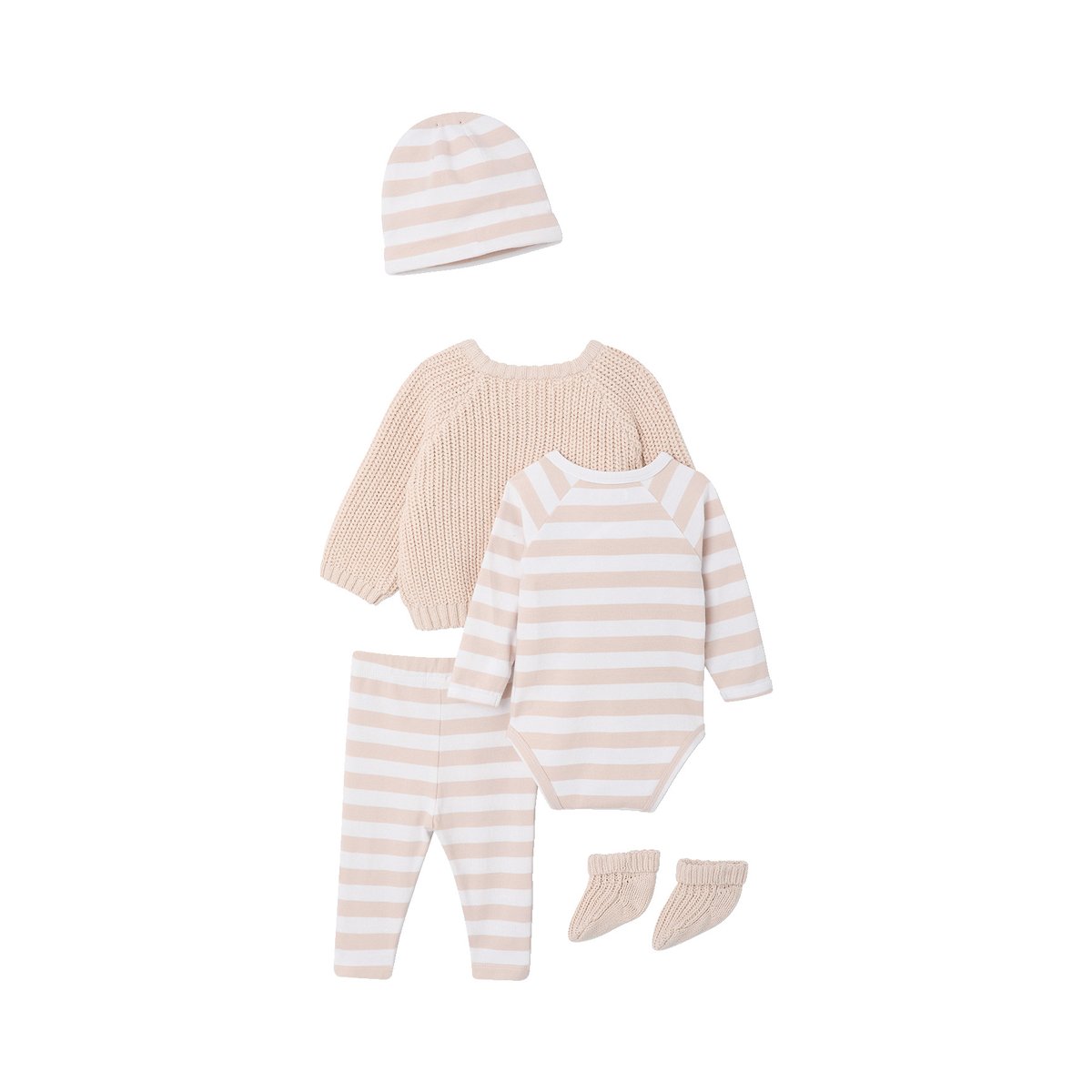 Ensemble 4 pièces beige chiné, VERTBAUDET