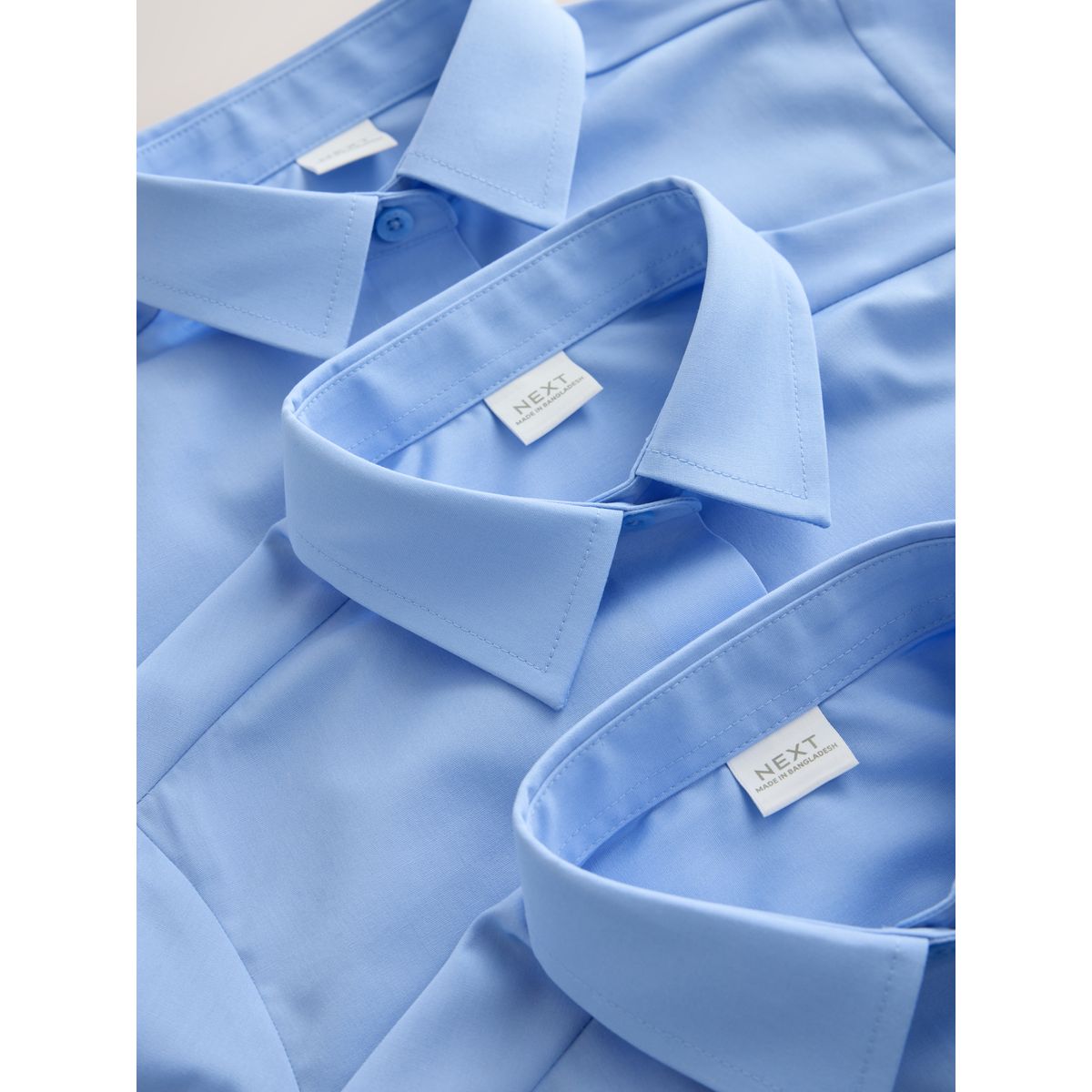Chemise d'école à manches courtes, lot de 3 bleu, NEXT