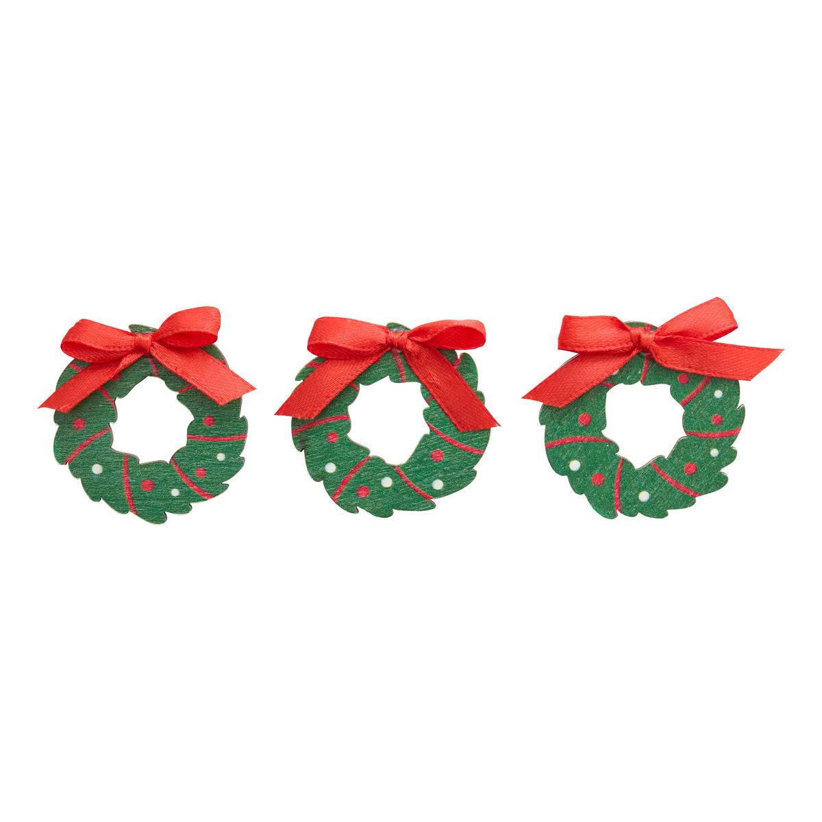 Lot de 15 accessoires de bocal couronne en bois multicolore, FEERIC LIGHTS & CHRISTMAS