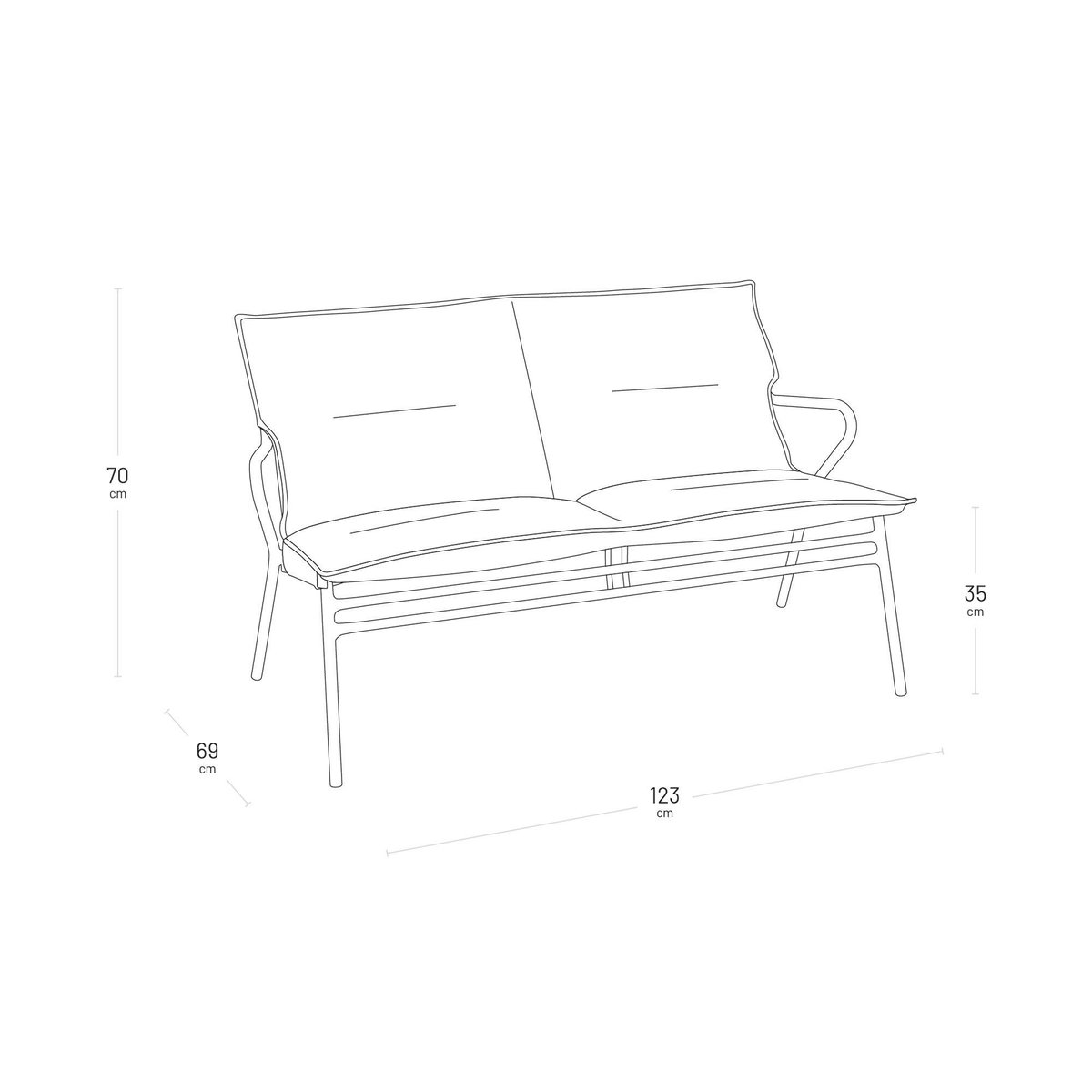 Banquette assise basse matelassée grand confort - VENCE gris dark grey, LAFUMA MOBILIER