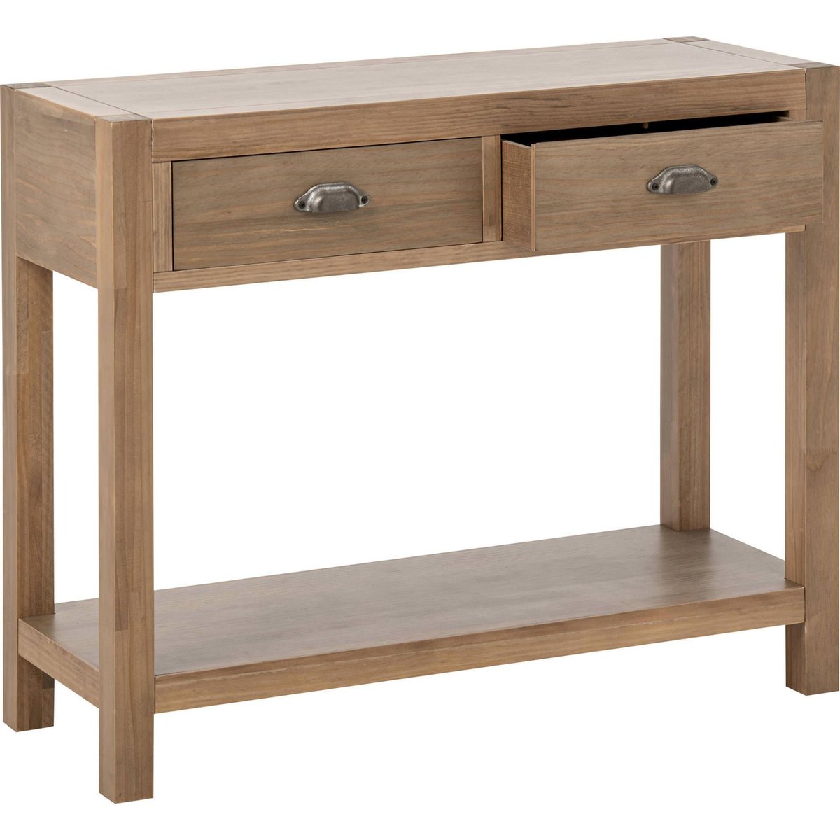 Console en bois de pin avec tiroirs naturel, RECOLLECTION