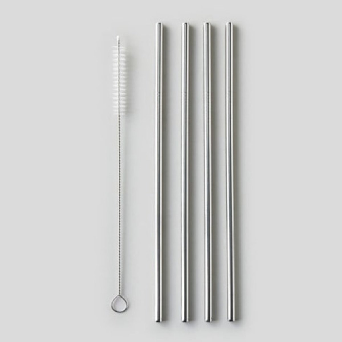 Lot de 4 pailles avec goupillon argent, MONOPRIX MAISON