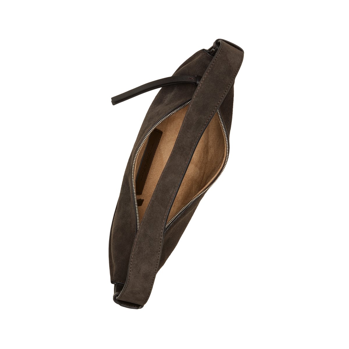 Sac à bandoulière modèle Aami moyen en cuir velours souple marron foncé, MARC O'POLO