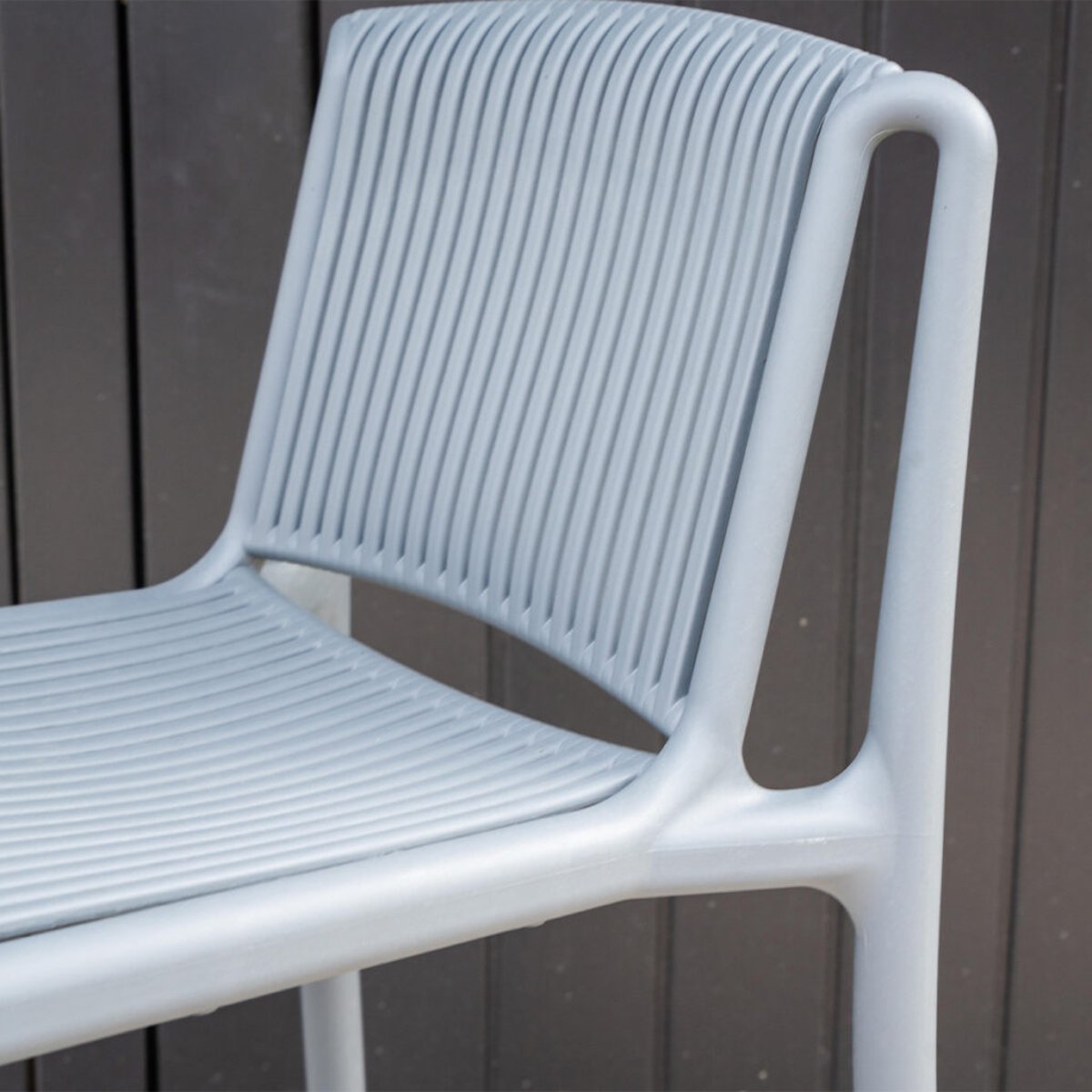 Lot de 2 Chaises hautes de jardin en résine Gris ANDREA gris anthracite, WILSA GARDEN