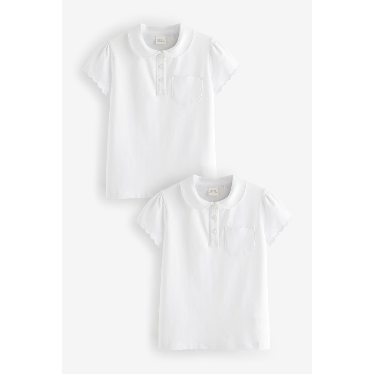 Polo d’école à col, lot de 2 blanc, NEXT