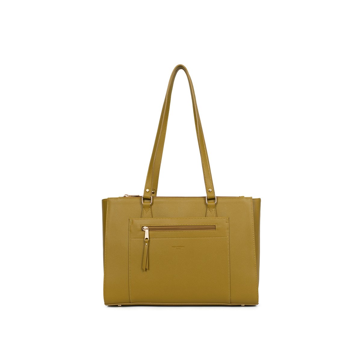 Sac porté épaule 2 anses LYS vert anis, HEXAGONA