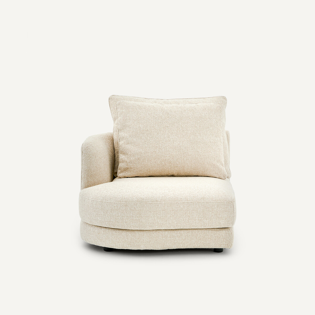 Linkes Sofasitzelement, modular, aus Bouclé, TIBERIO kreide, AM.PM