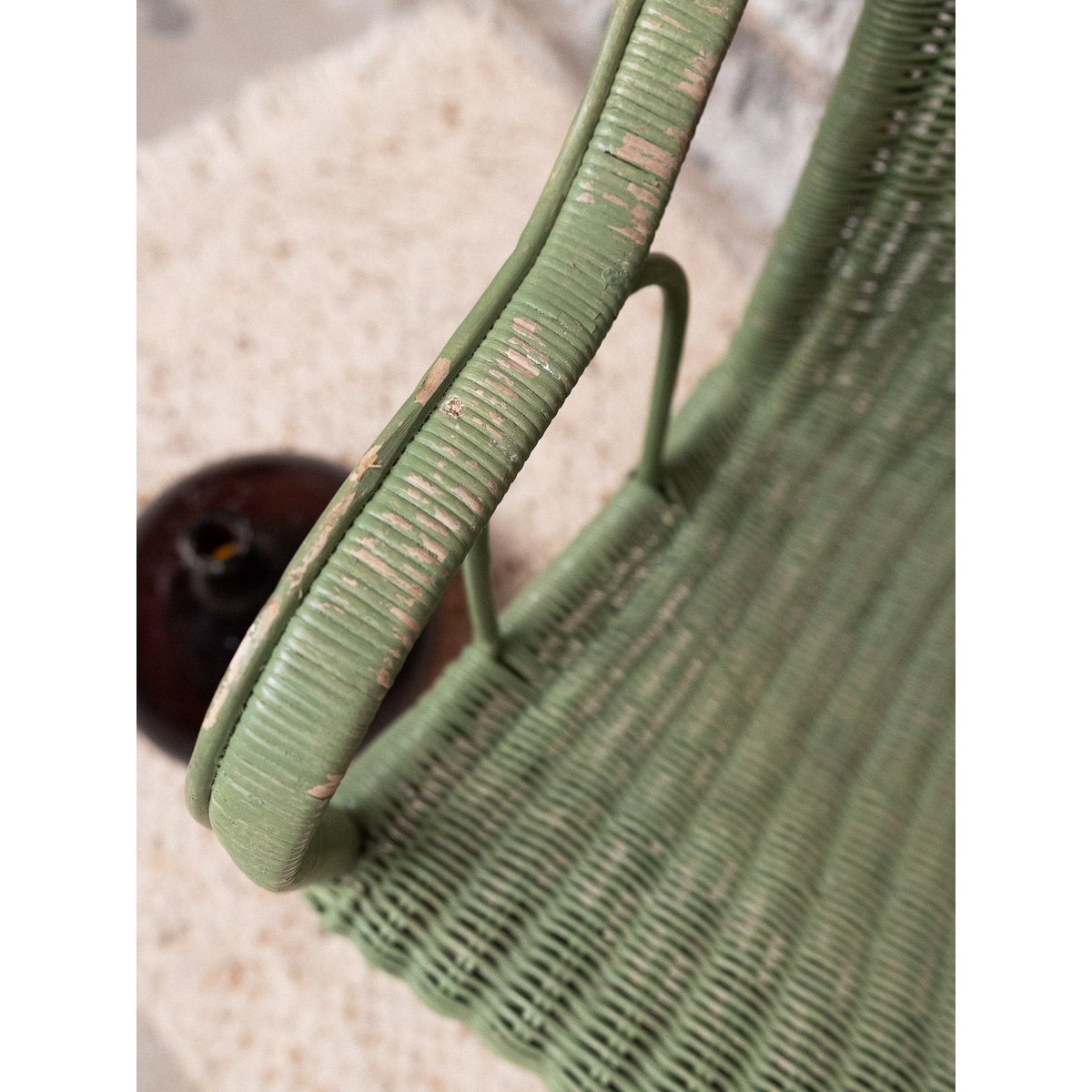Fauteuil vert Ernest N°1504 - Bon état vert d'eau, DEBONGOUT