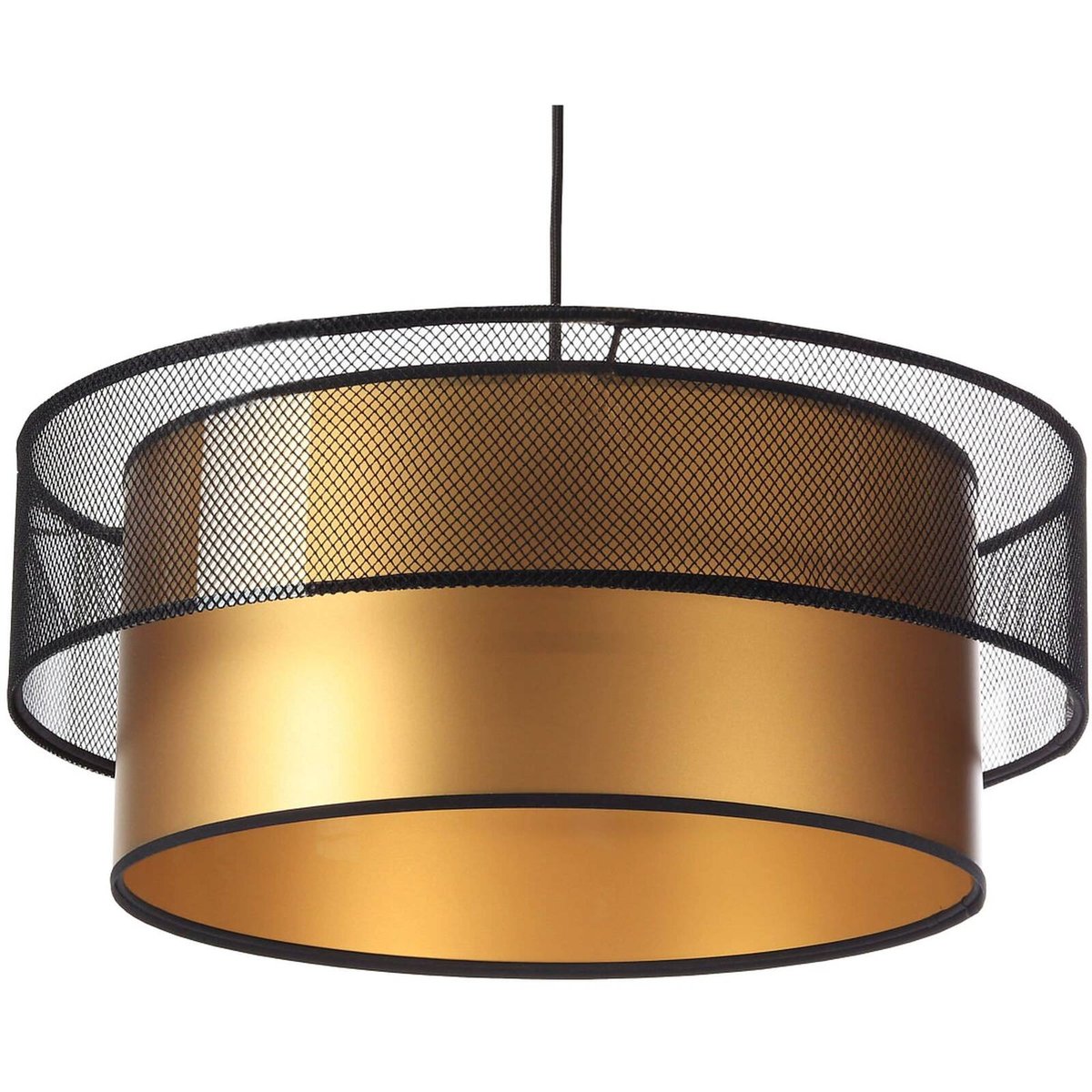 Suspension en tissu, DUO ÉLÉGANT filet noir et doré satiné et brillant, BPS KONCEPT