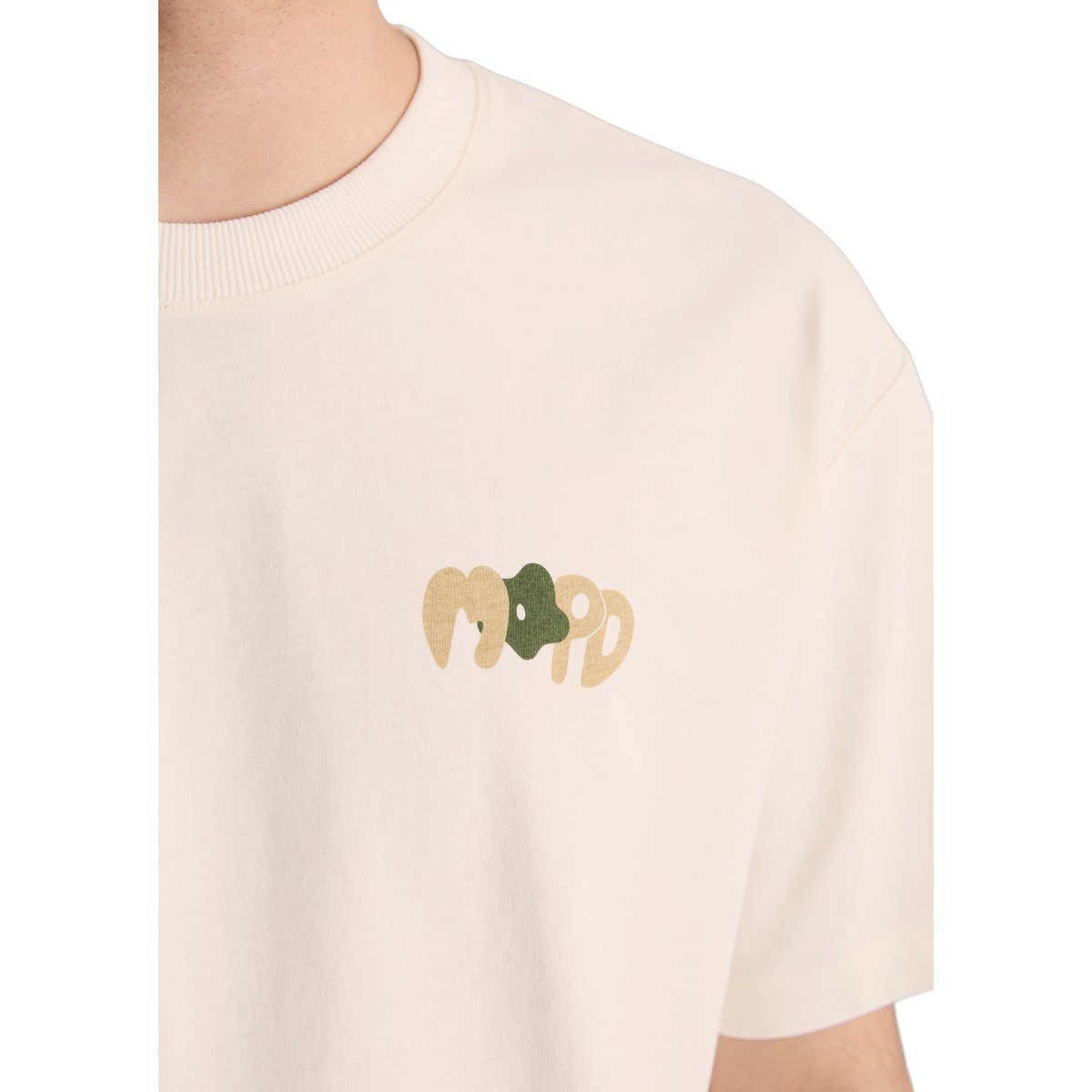 T-shirt relaxed avec un grand imprimé au dos blanc naturel, MARC O’POLO DENIM