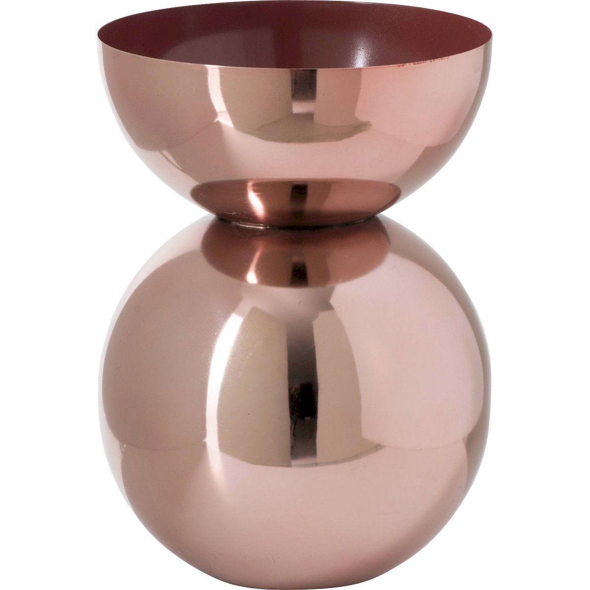 Vase rond brillant en métal cuivré cuivre brillant, RECOLLECTION