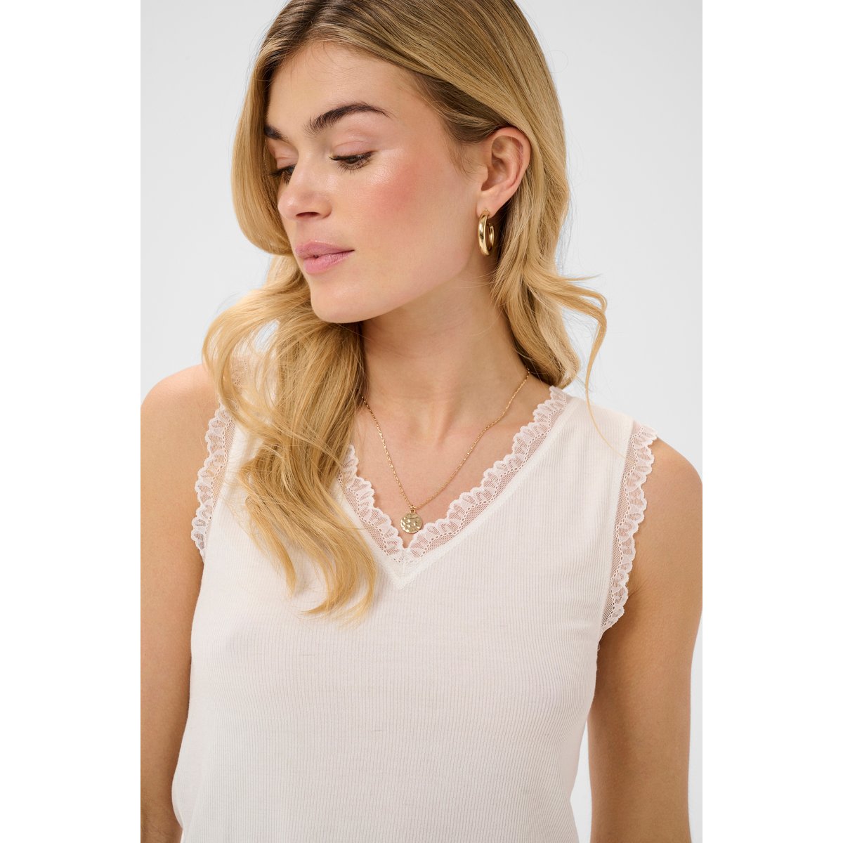 Jersey sans-manches blanc snow white, CREAM