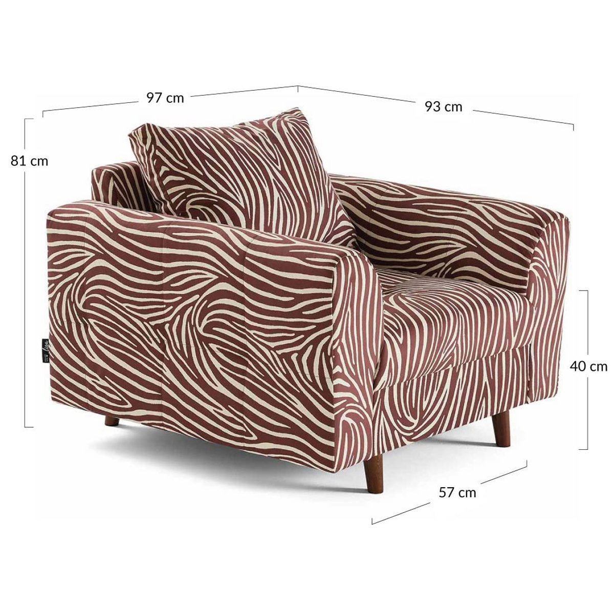 Fauteuil - RUNE marron / blanc, BEST MOBILIER