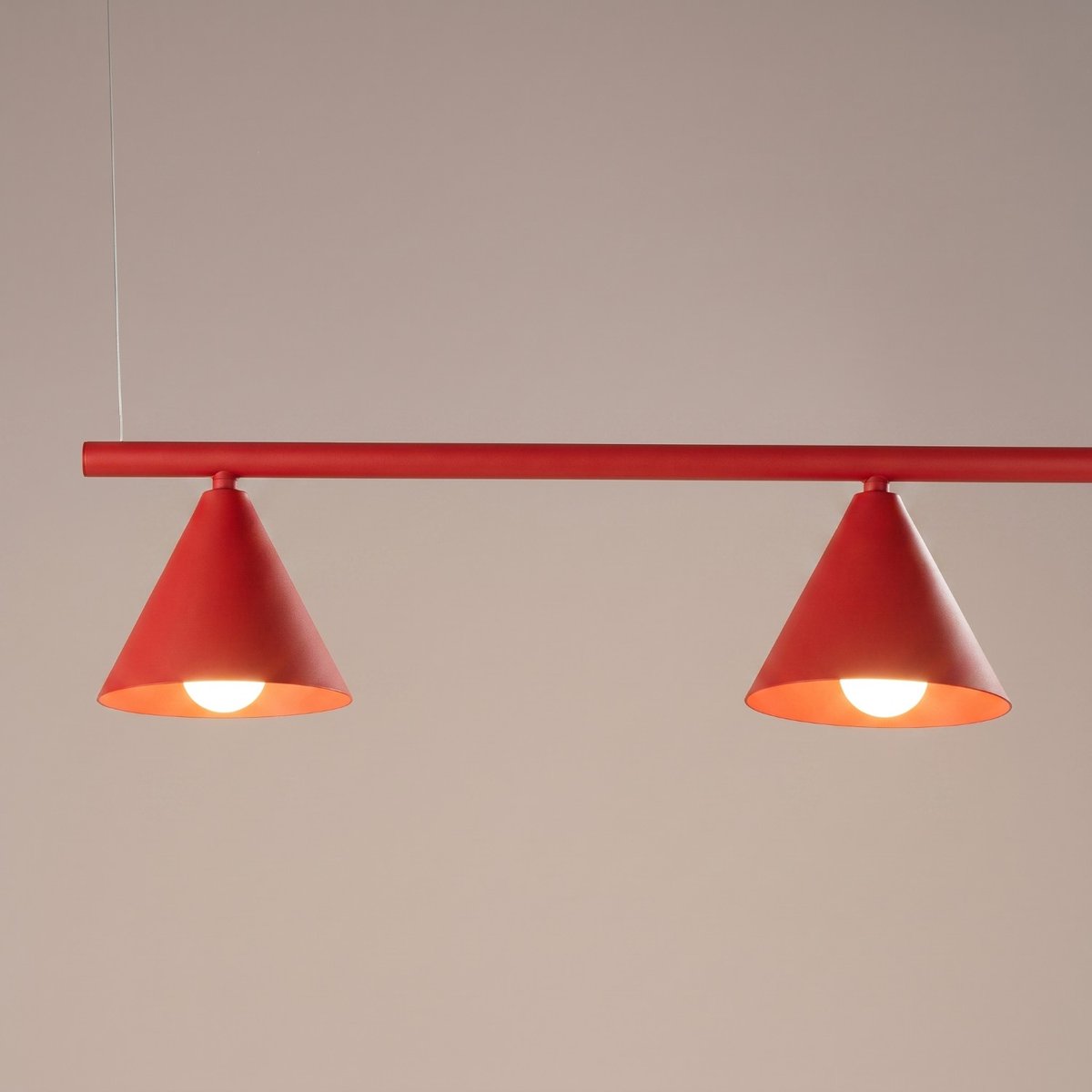 Lustre Acier Rouge E14 4 Nox rouge, EDEN