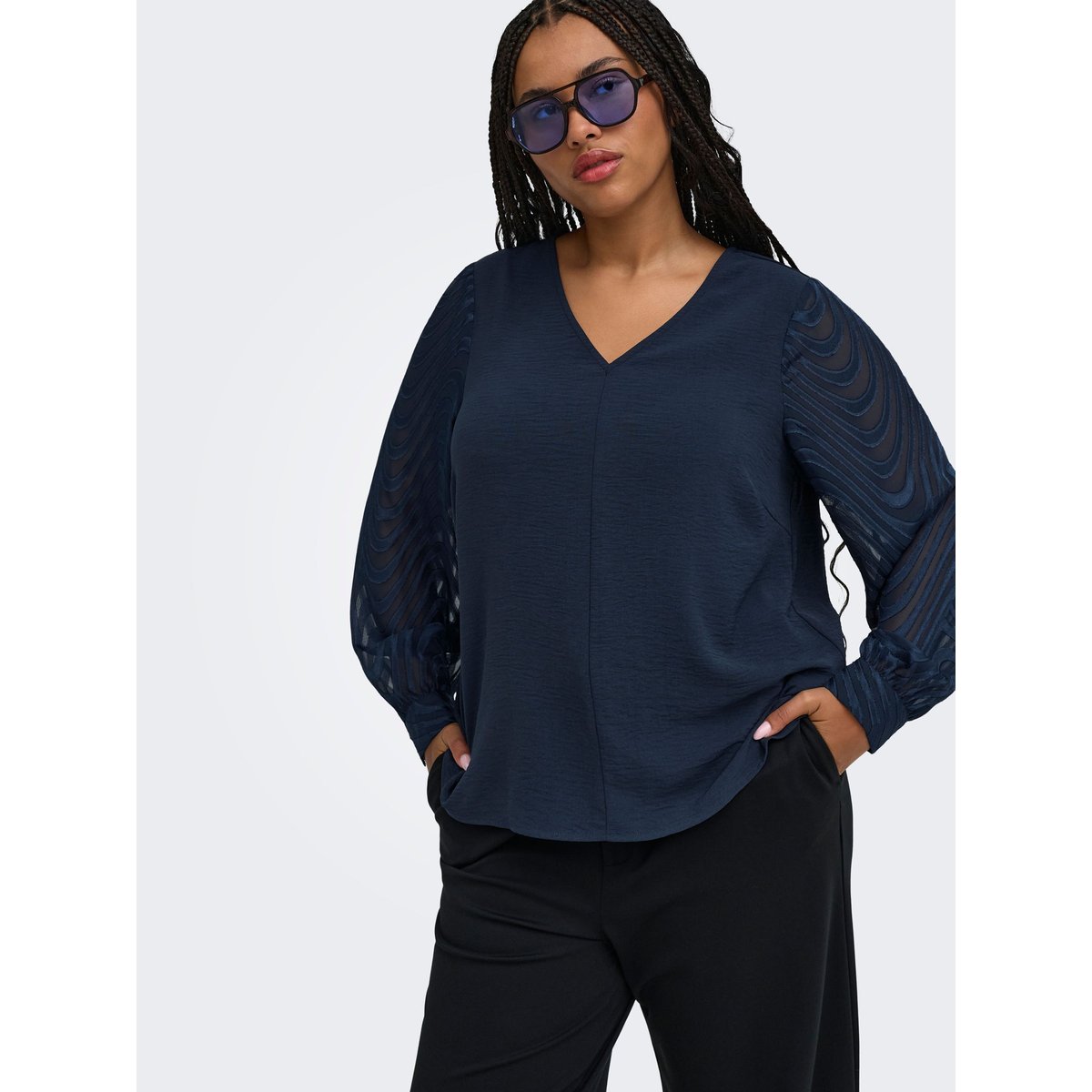 Blouse navy blazer, ONLY CARMAKOMA