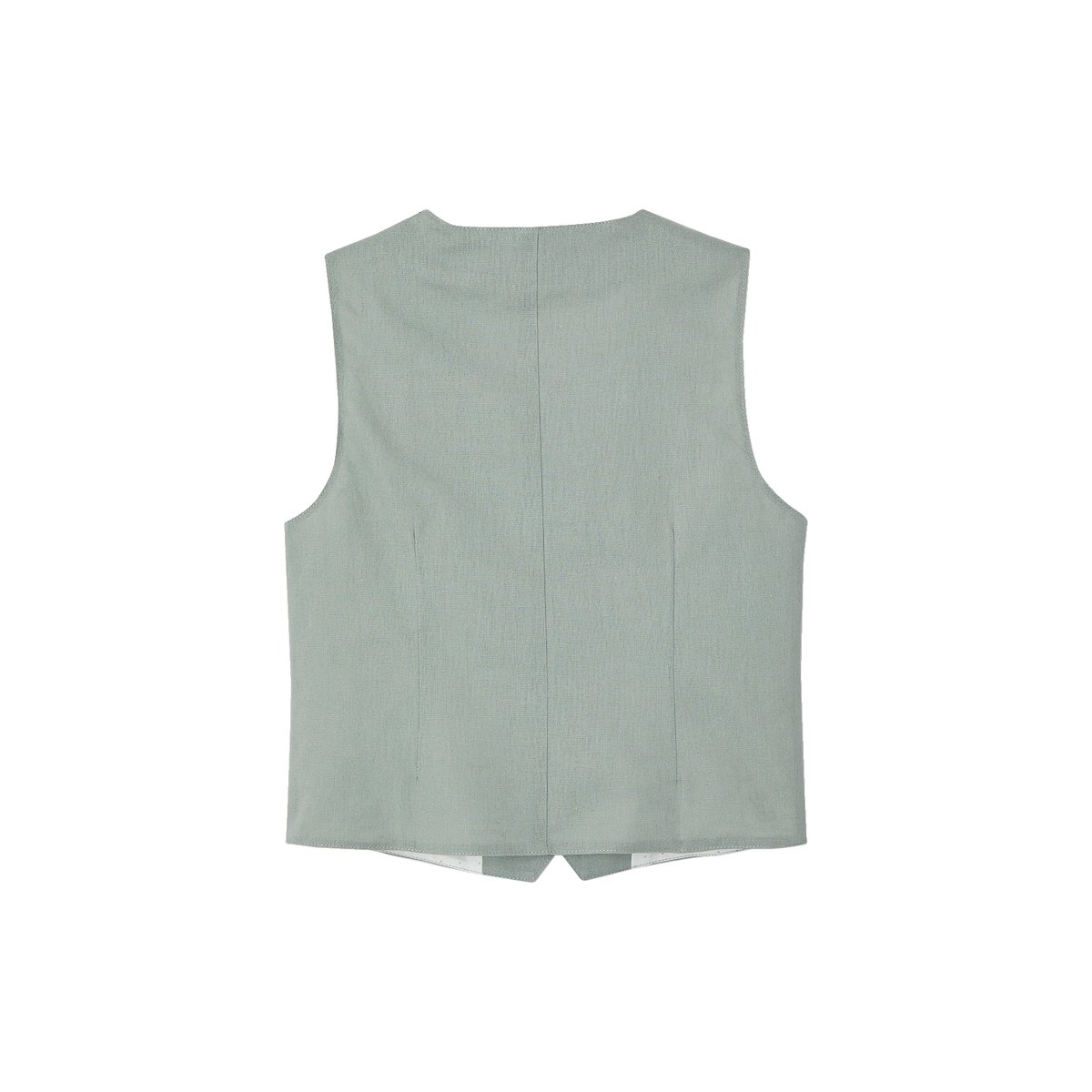 Veste sans manches de cérémonie en coton/ lin vert sauge, VERTBAUDET