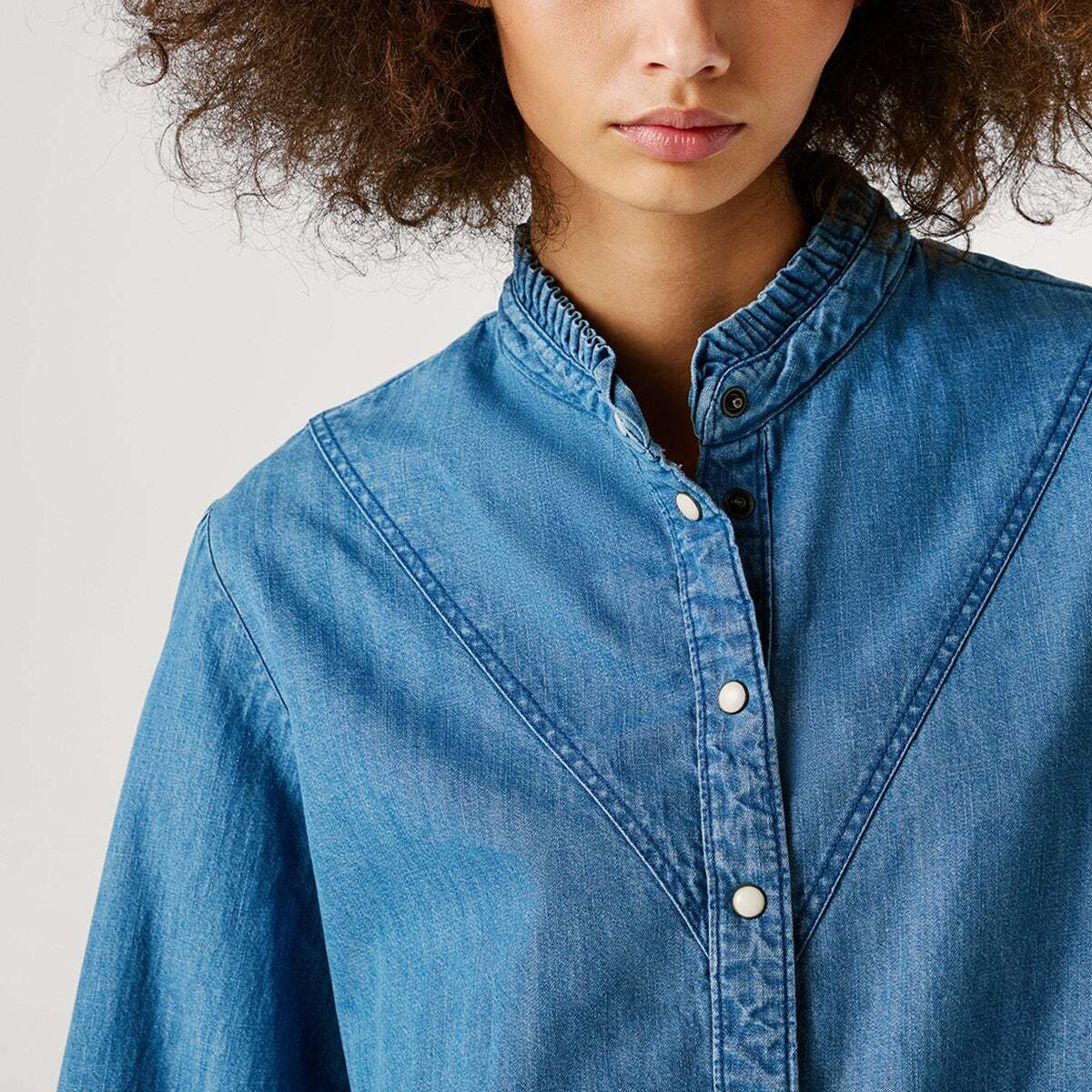 Blouse Coupe Regular En Denim pepe bleu propre, PEPE JEANS