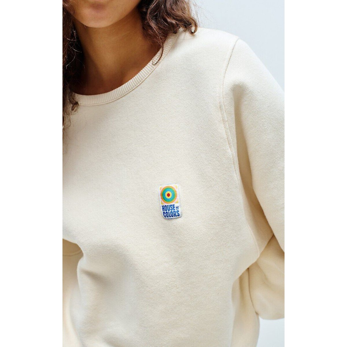 Fiky Loose Fit Crew Neck Long Sleeve Sweatshirt ecru , AMERICAN VINTAGE