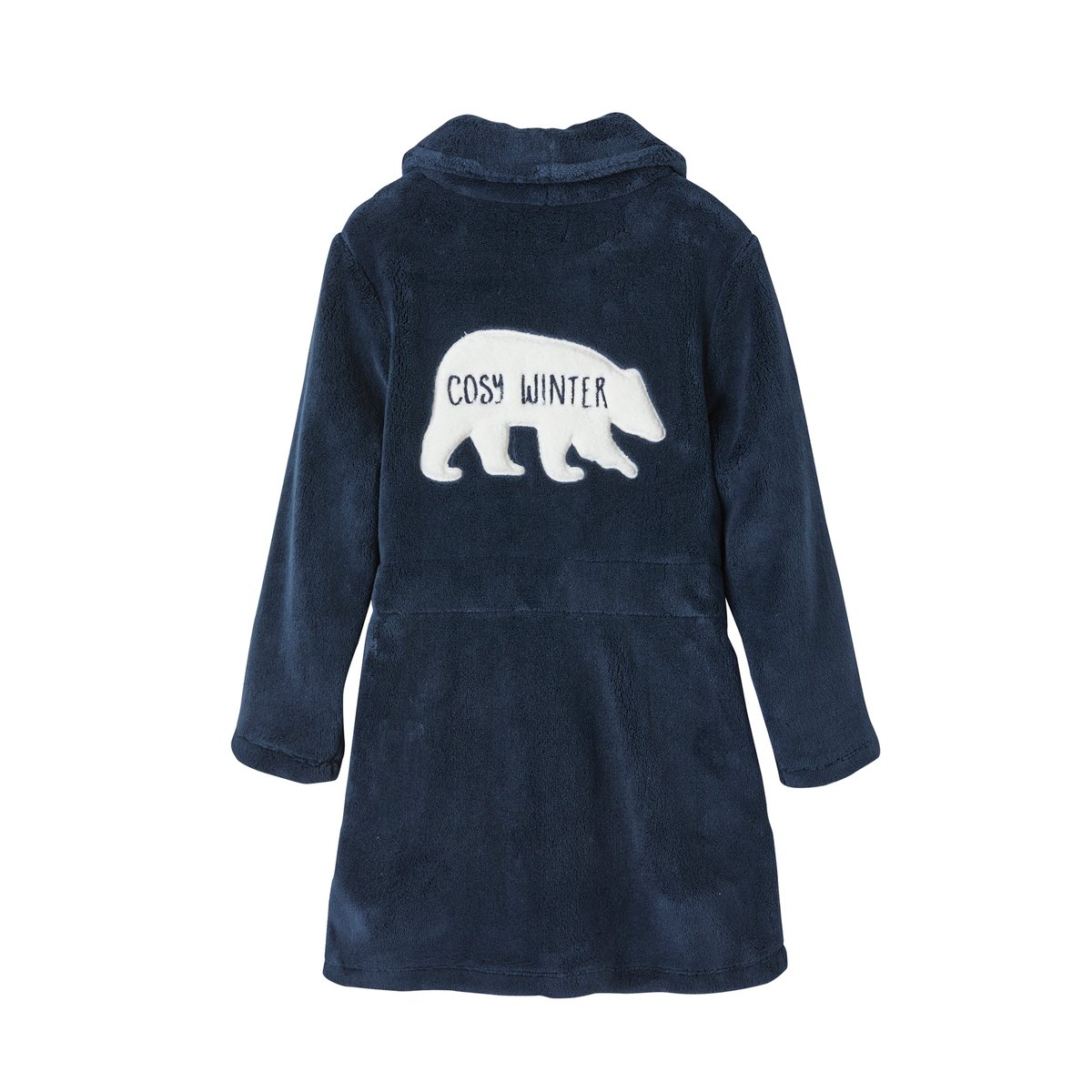 Peignoir en maille polaire bleu fonce, VERTBAUDET