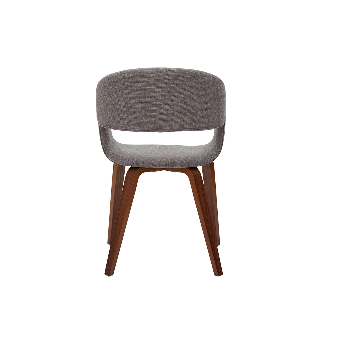 Chaises design en tissu gris et pieds en bois foncé noyer (lot de 2) SLAM gris clair, MILIBOO