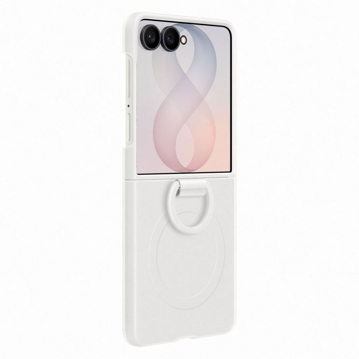 Coque Flip 8 Silicone anneau magnétique Crème couleur unique, SAMSUNG