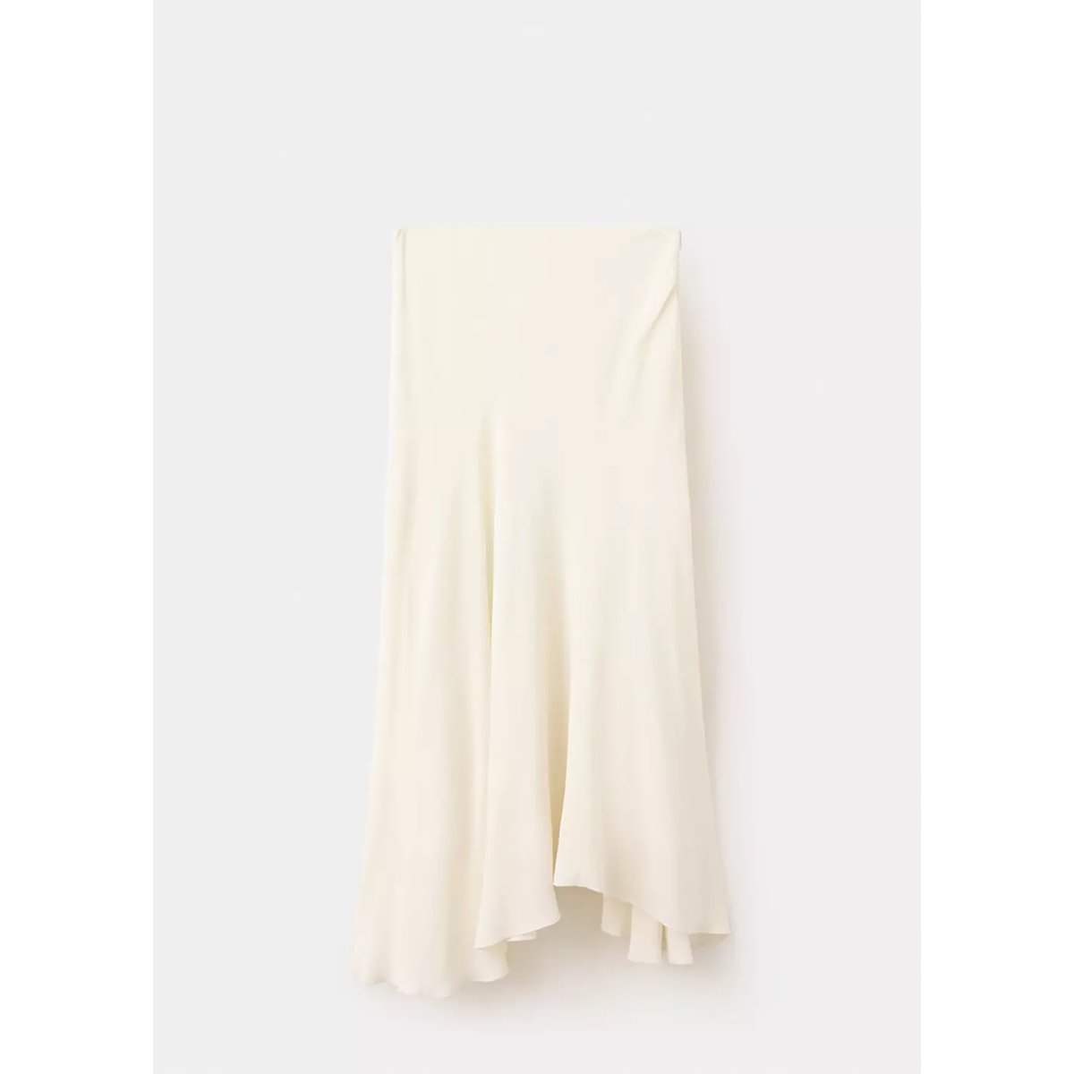 Jupe midi asymétrique blanc cassé, MANGO