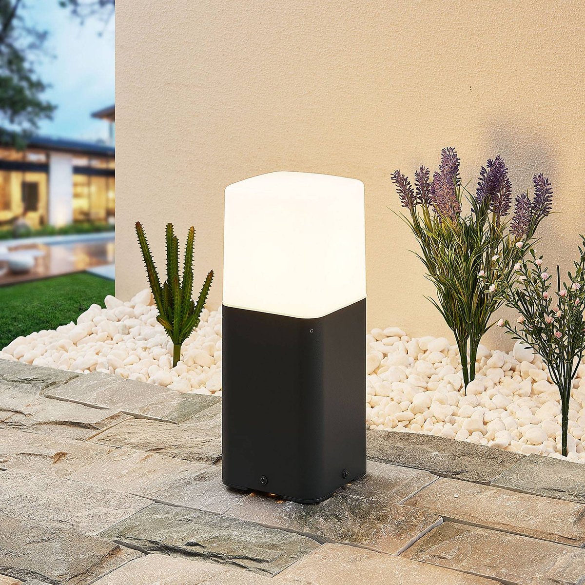 Luminaire extérieur en aluminium moderne anthracite, blanc, LUCANDE