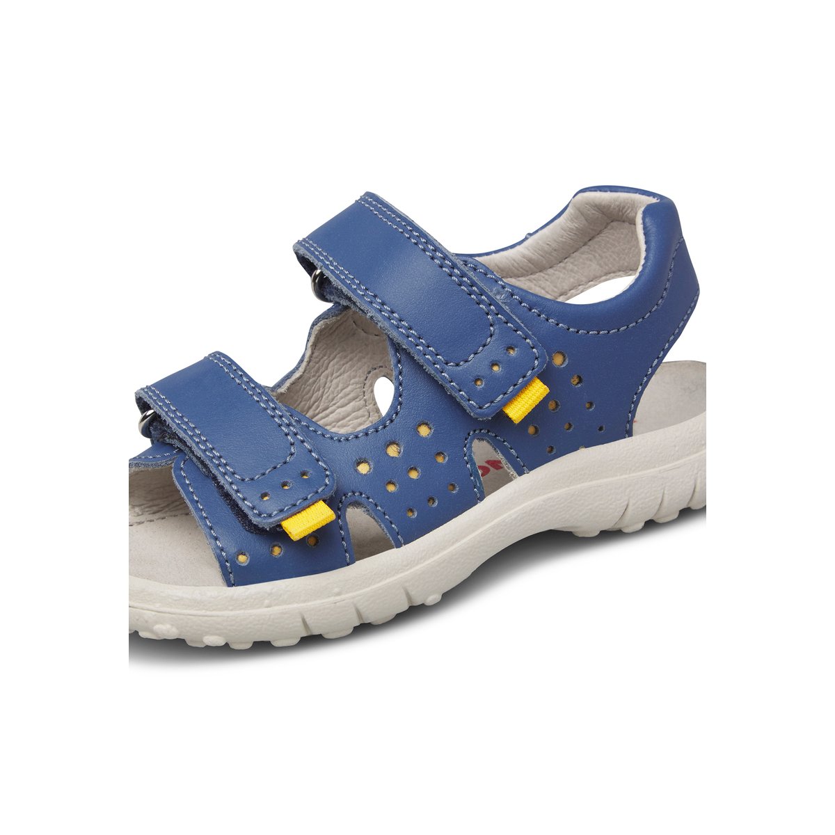 Sandales en cuir DUMIKI bleu-jaune, NATURINO