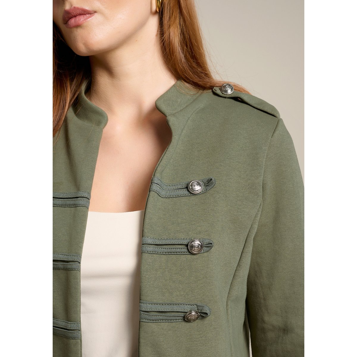 Veste blazer esprit officier khaki, LOLALIZA