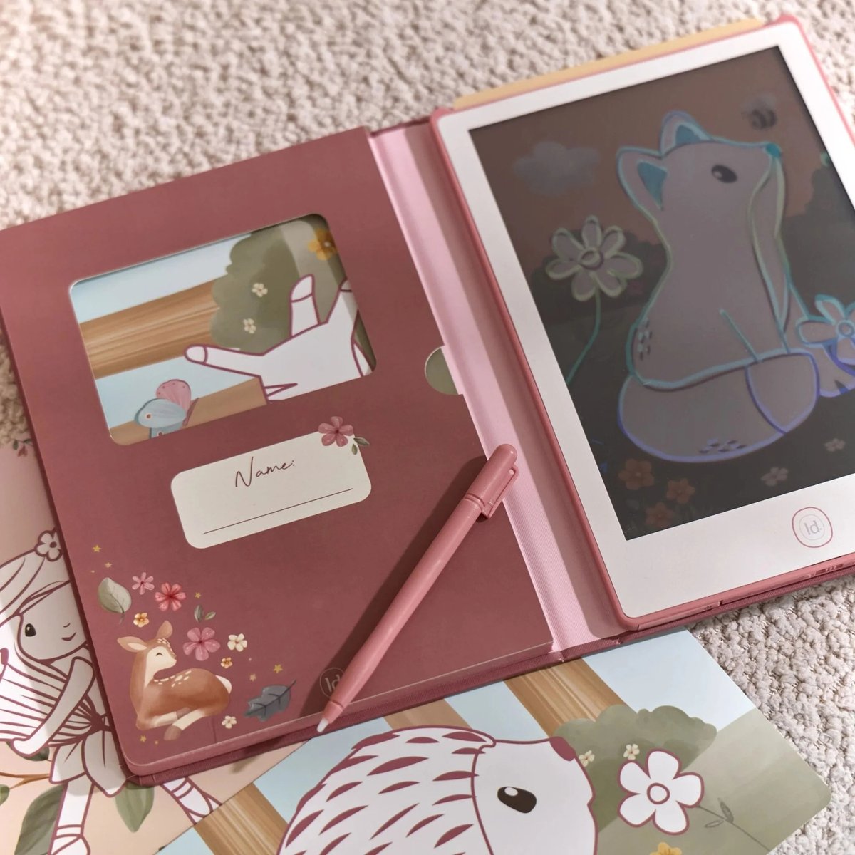 Tablette à dessin rose, multicolore, LITTLE DUTCH