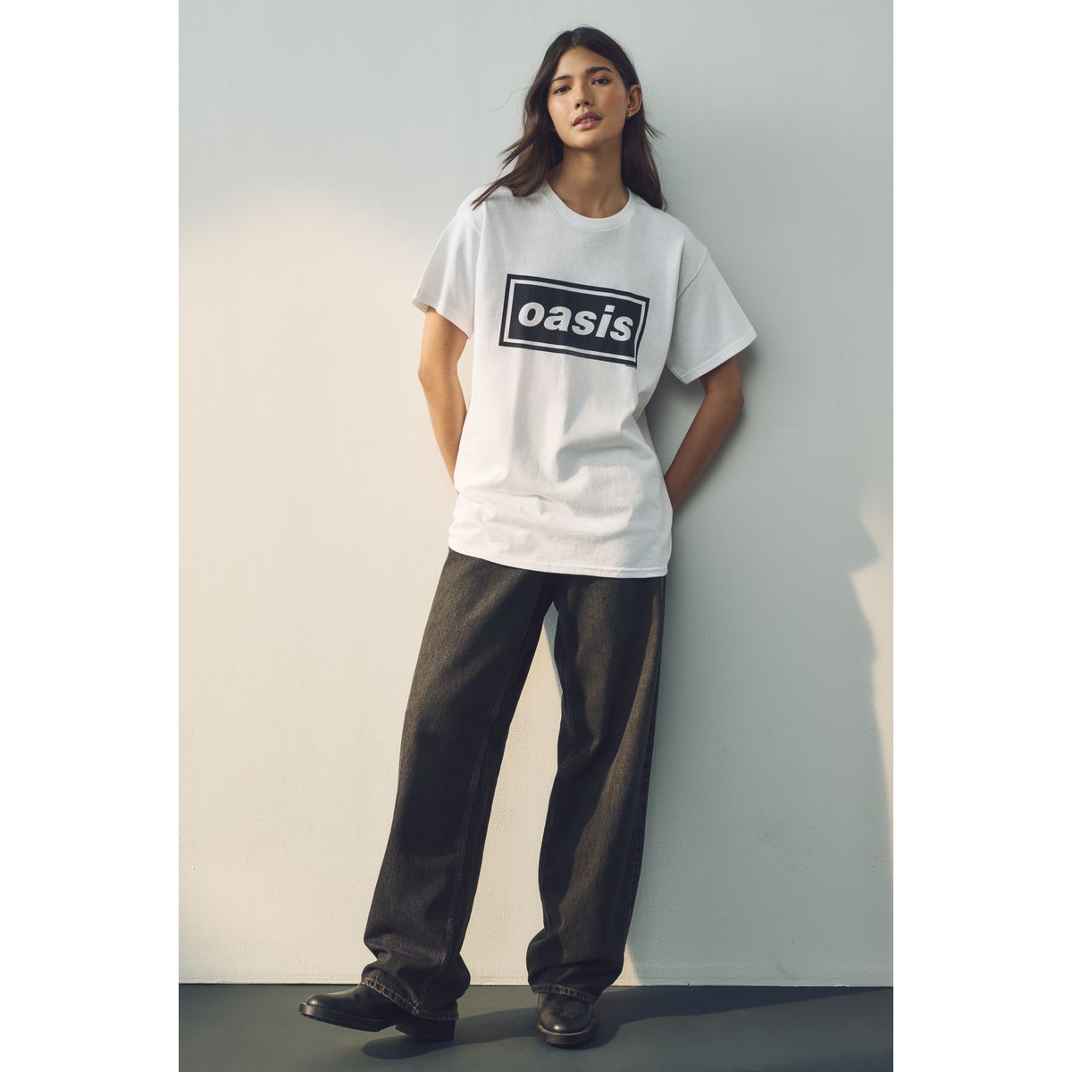 T-shirt décontracté oasis sous licence blanc/noir, NEXT